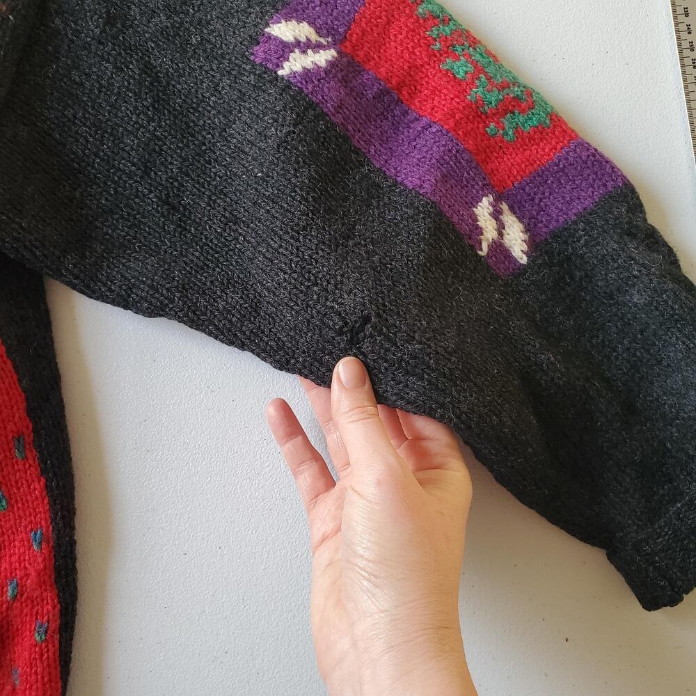 Vintage Woolrich Cardigan Sweater Womens Large Multicolor Christmas Knit Holiday - Picture 6 of 10